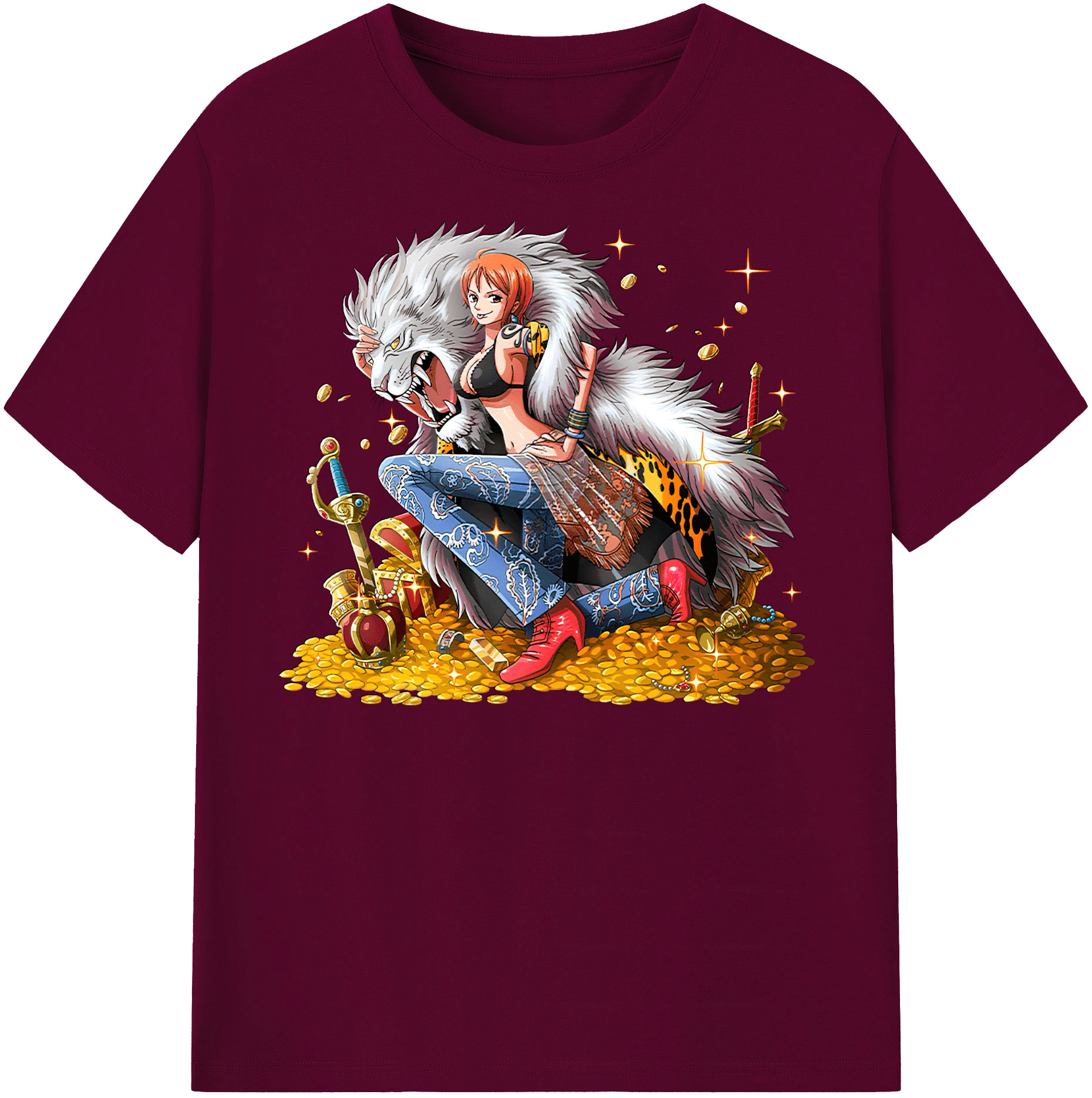 （画像用） ワンピース ナミ ONE PIECE Nami レディースカジュアルプリントTシャツ（綿100％）